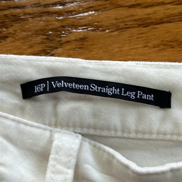 Talbots Velveteen Staight Leg Pant,cream color velvet feel fabric.Size 16 Petite - Picture 3 of 11